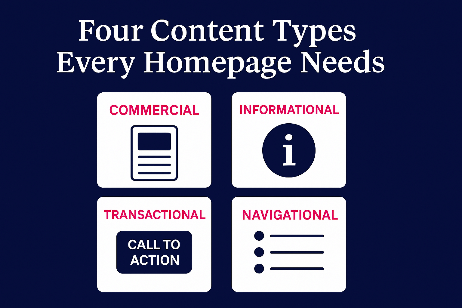 4 main content types every homepage needs