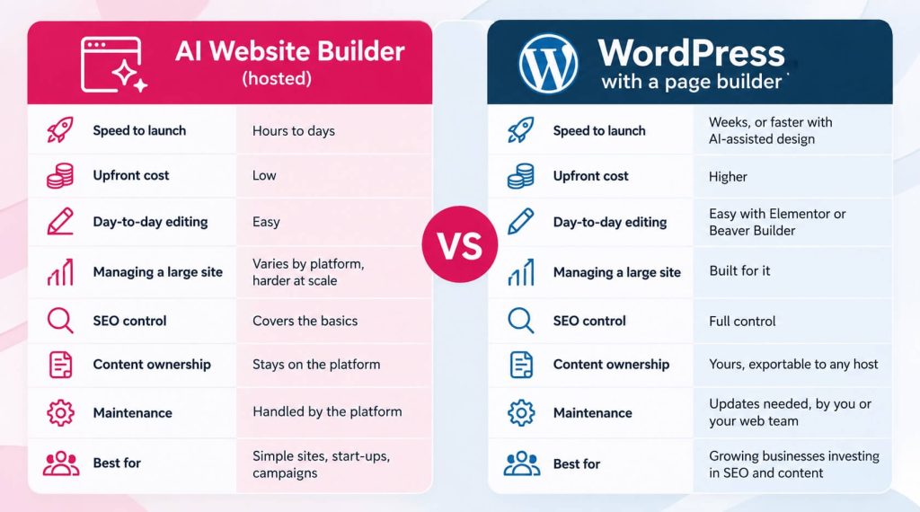 AI vs WordPress -The difference